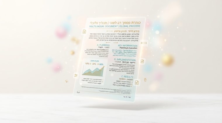 עבודה עם קבצי PDF רב-לשוניים: עברית, אנגלית ומספרים באותה שורה